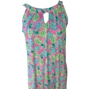 Alvin's Island Resort Dress - NWOT - Medium - Turtles & Pineapples - Pink